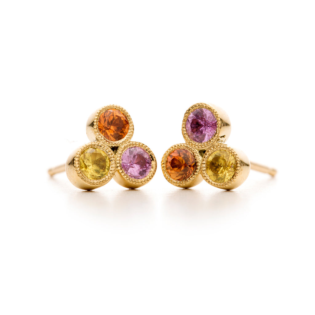 ピアス threetimes Pink coin earrings 4BNY090 4.20 ct. t.w. Pink Topaz Drop Earrings in 14kt Yellow Gold