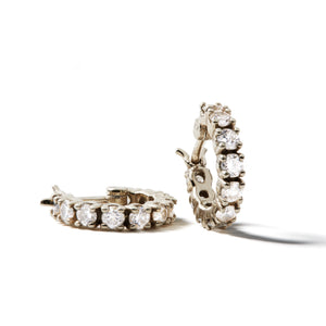 Floret Huggie Earrings | White Gold