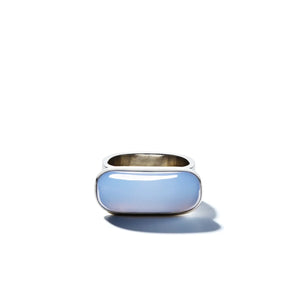 Chalcedony Saddle Ring | Pale Blue