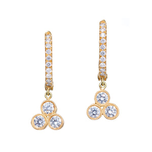Three Jewels | Diamond Pave Drop Earrings