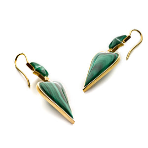 Cloister Earrings | Malachite
