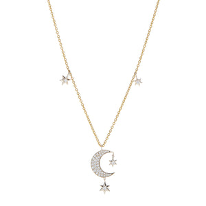 Moon and Stars | Multi Stars Chain Necklace