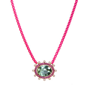 Anahata Necklace on Neon Pink
