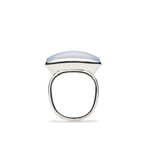 Chalcedony Saddle Ring in Platinum