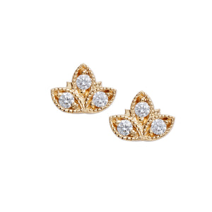 Dancing Lotus Post |  18K yellow Gold