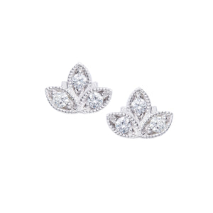 Dancing Lotus Post - White Gold